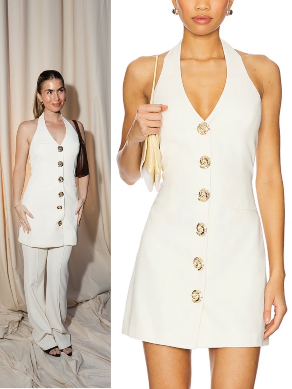 The Wolf Gang Irida Vest Dress in Ivory Size